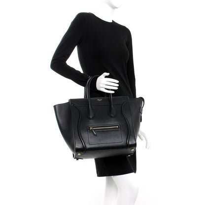 Celine Smooth Calfskin Mini Luggage Black 2 of 12