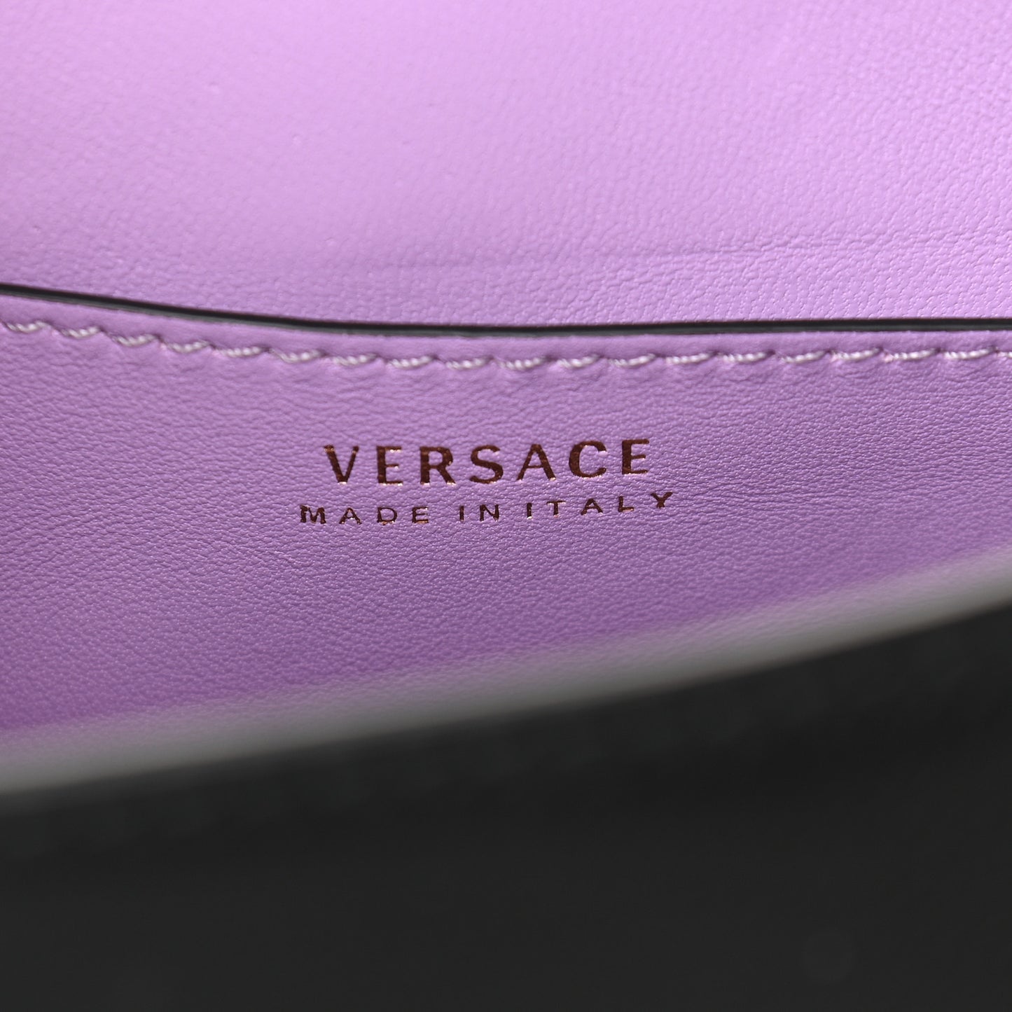 Grained Calfskin Small La Medusa Top Handle Bag Black Lilac