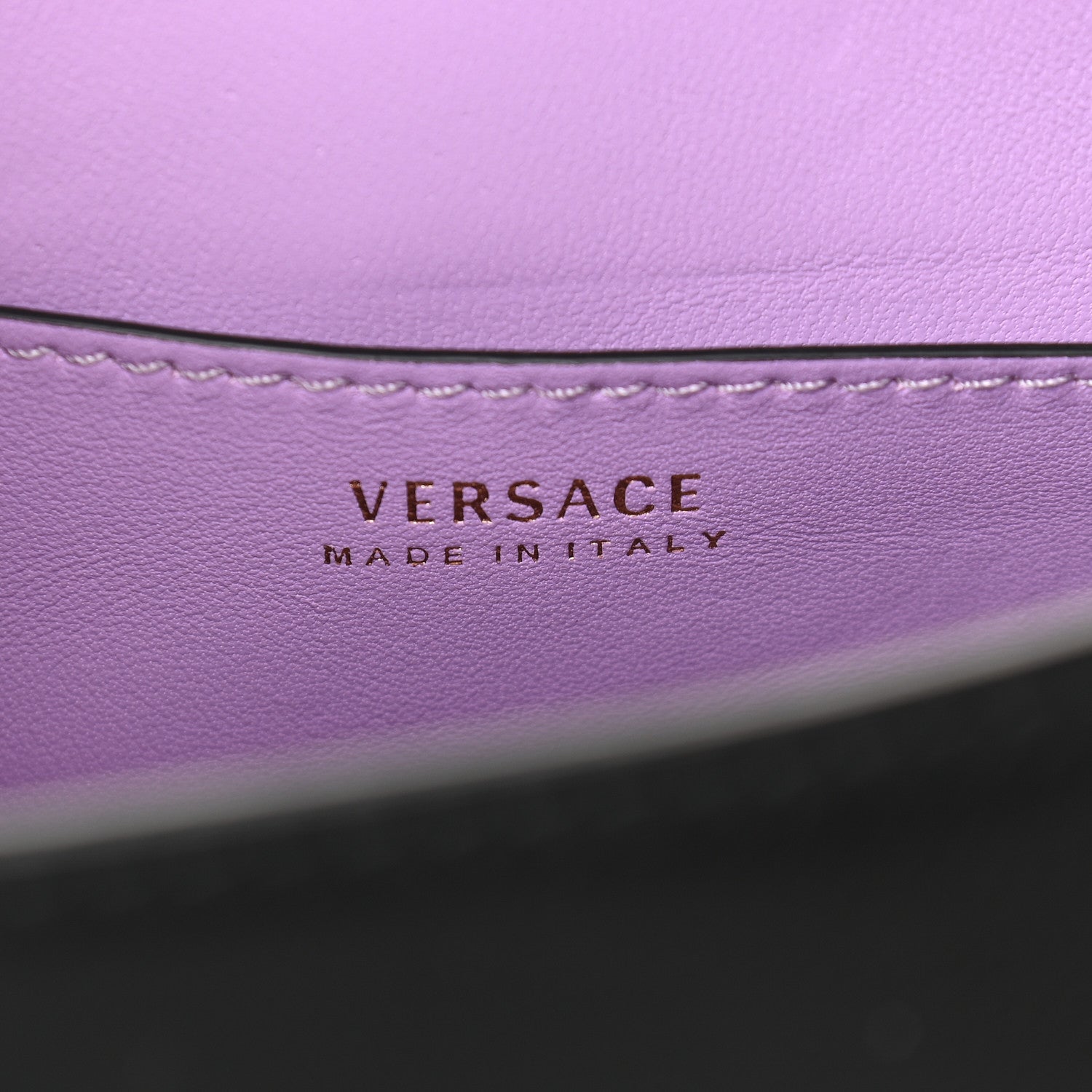 Versace Grained Calfskin Small La Medusa Top Handle Bag Black Lilac 6 of 8