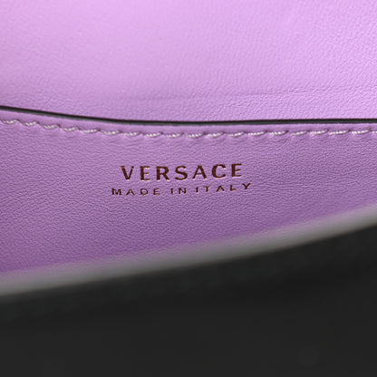 Versace Grained Calfskin Small La Medusa Top Handle Bag Black Lilac 6 of 8