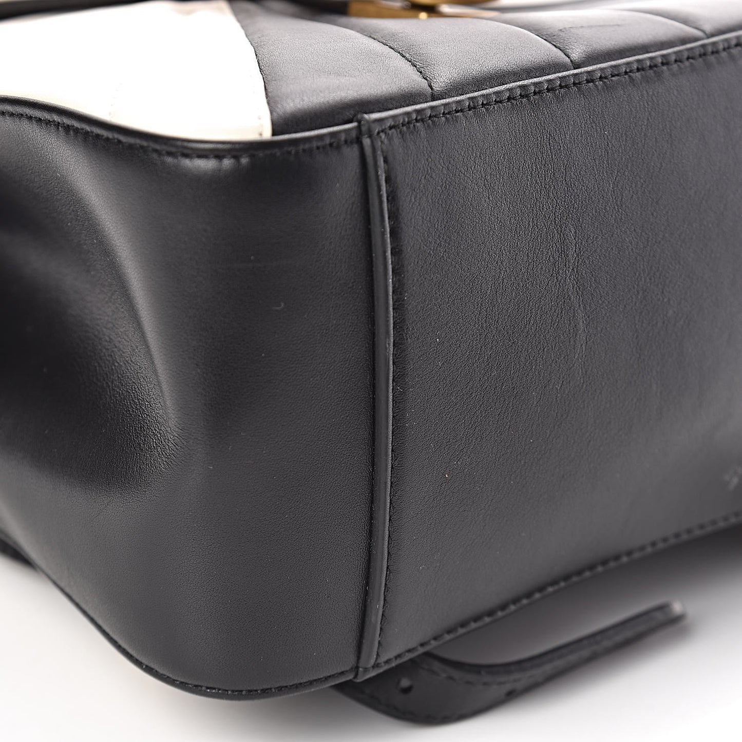 Calfskin Bamboo Trapuntata Queen Margaret Backpack Mystic White Black