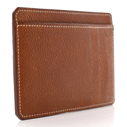 Hermes Barenia Faubourg City 3CC Card Holder Fauve 3 of 8