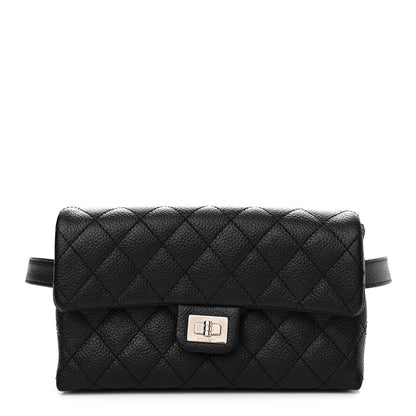 Chanel Grained Calfskin Quilted 2.55 Reissue Flap Belt Bag Clutch Black 1 of 13