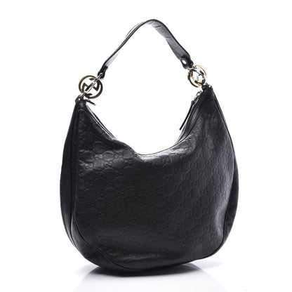 Gucci Guccissima Medium GG Twins Hobo Black 2 of 12