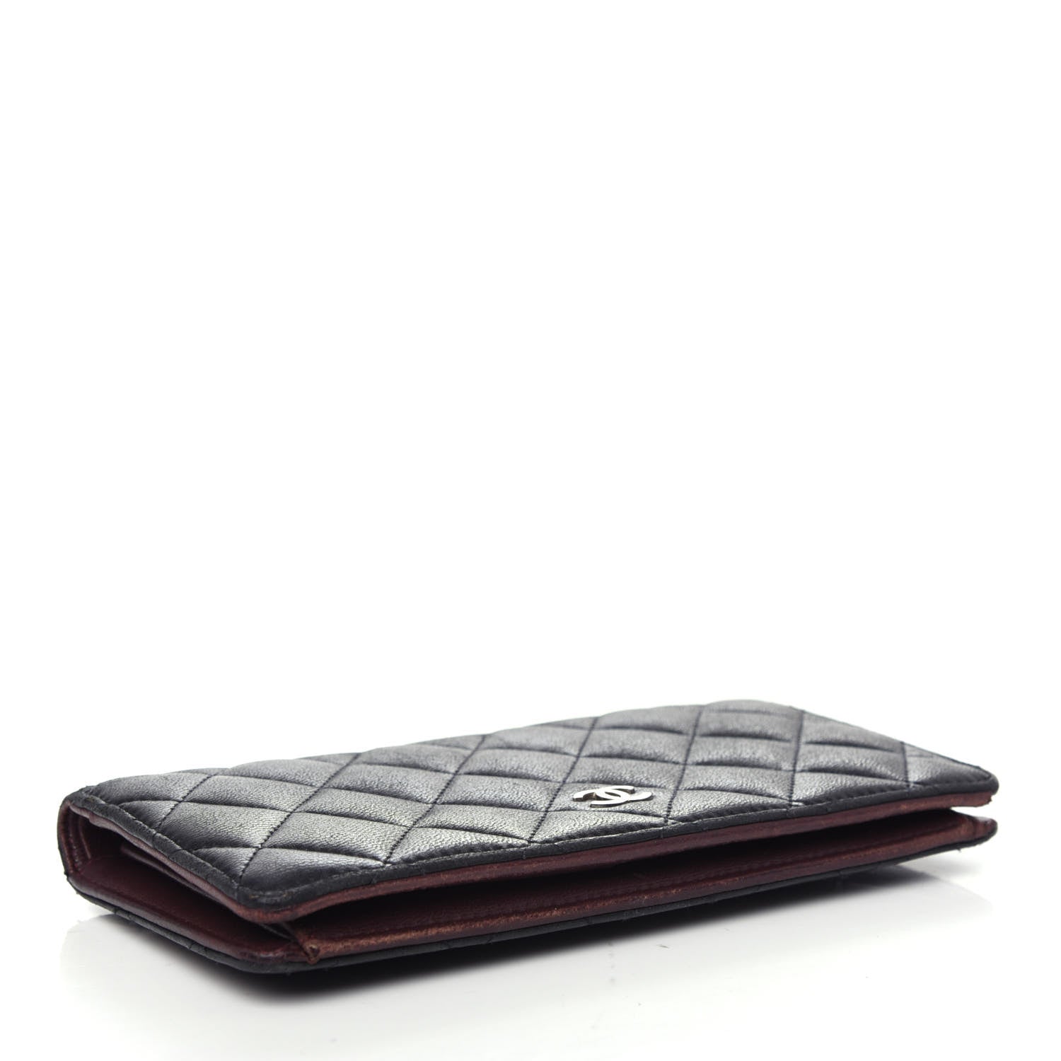 Chanel Lambskin Quilted Yen Wallet Black 4 of 9
