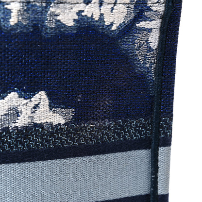 Christian Dior Canvas Embroidered Tie Dye Vertical Book Tote Blue Multicolor 17 of 18