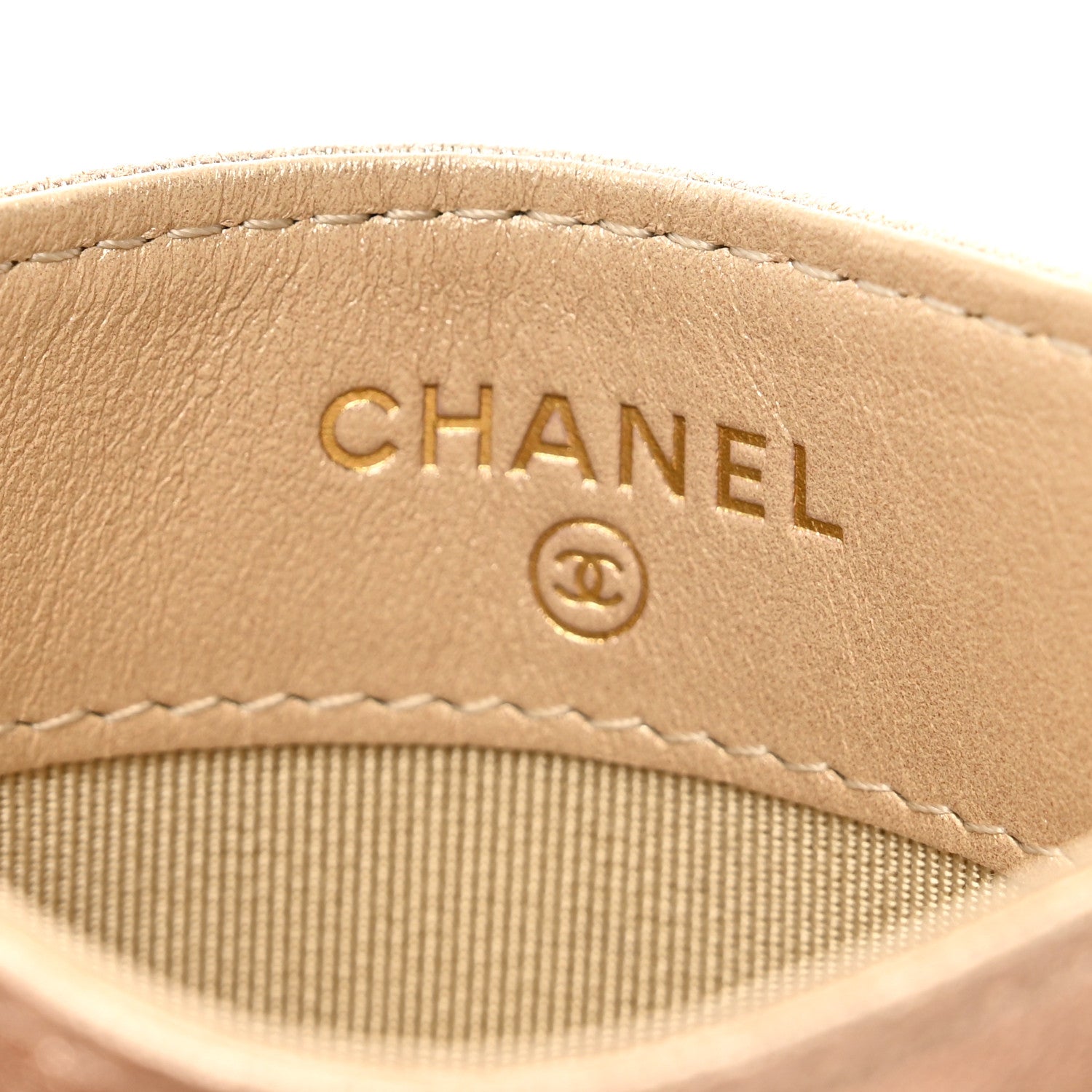 Chanel Metallic Lambskin Quilted CC Card Holder Gold 6 of 9