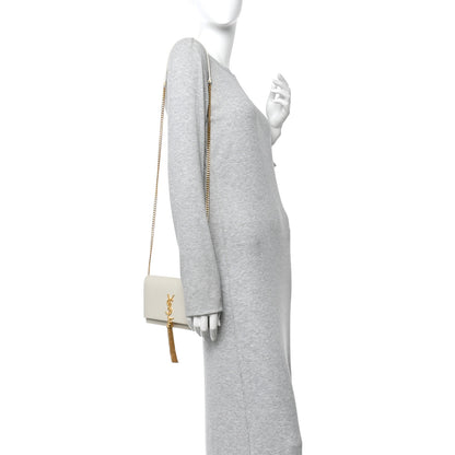 Saint Laurent Grain De Poudre Classic Monogram Kate Tassel Chain Wallet Crema Soft 2 of 10