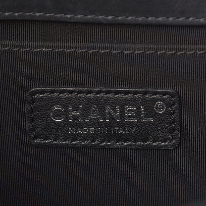 Chanel Iridescent Calfskin Embellished Double Stitch Medium Boy Flap Black 6 of 14