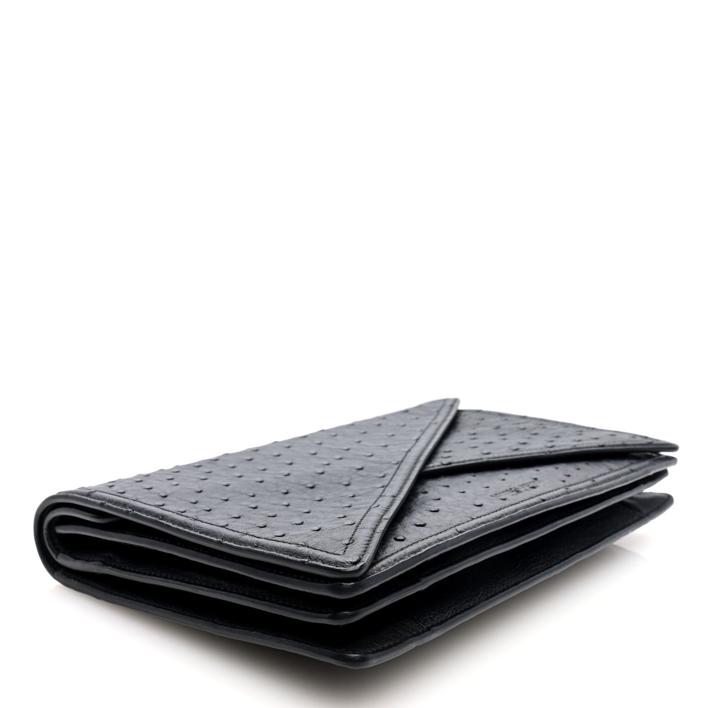 Ostrich Envelope Clutch Black