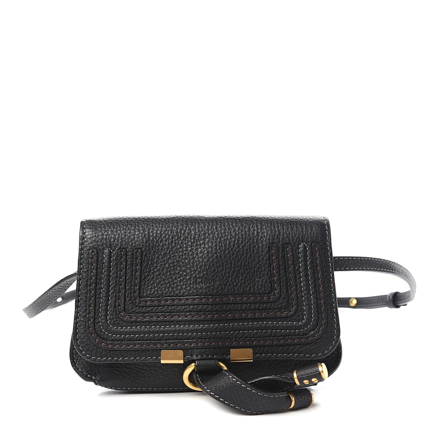Calfskin Marcie Convertible Belt Bag Black