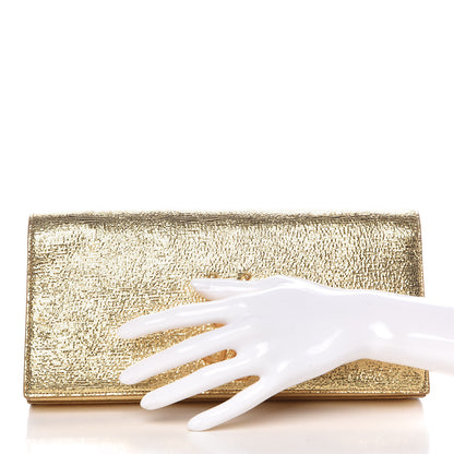 Saint Laurent Metallic Calfskin Monogram Cassandre Clutch Gold 2 of 11
