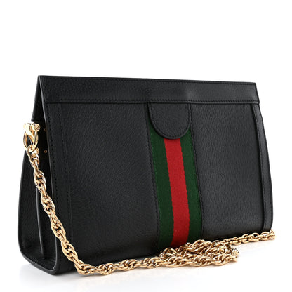 Gucci Textured Calfskin Web Small Ophidia Chain Shoulder Bag Black 3 of 10