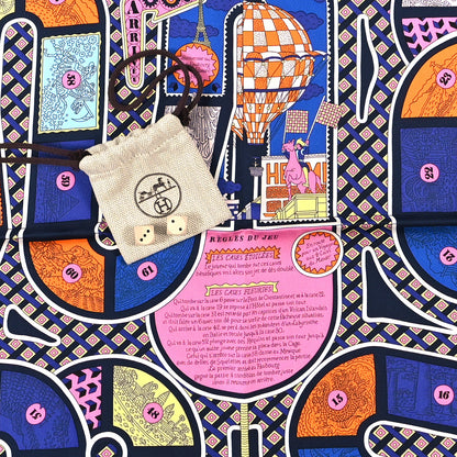 Hermes Silk Regles Du Jeu Scarf 90 Violet Rose Multicolor 2 of 3