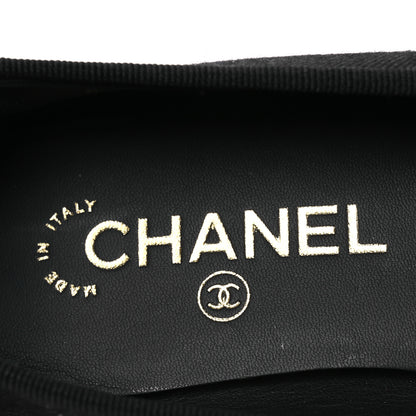 Chanel Denim Printed Cap Toe Ballerina Flats 38.5 Black White 9 of 11