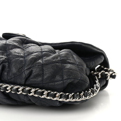 Chanel Washed Lambskin Quilted Medium Chain Around Flap Navy 9 of 9