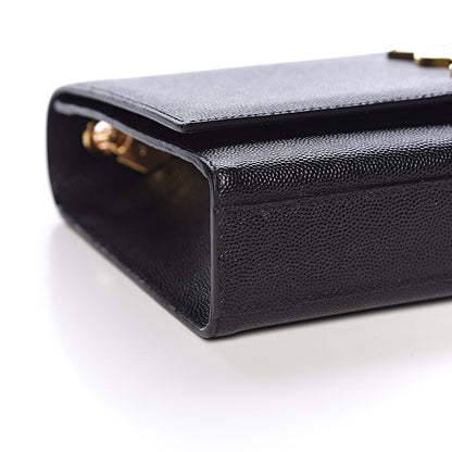 Saint Laurent Grain De Poudre Medium Classic Monogram Kate Satchel Black 8 of 9