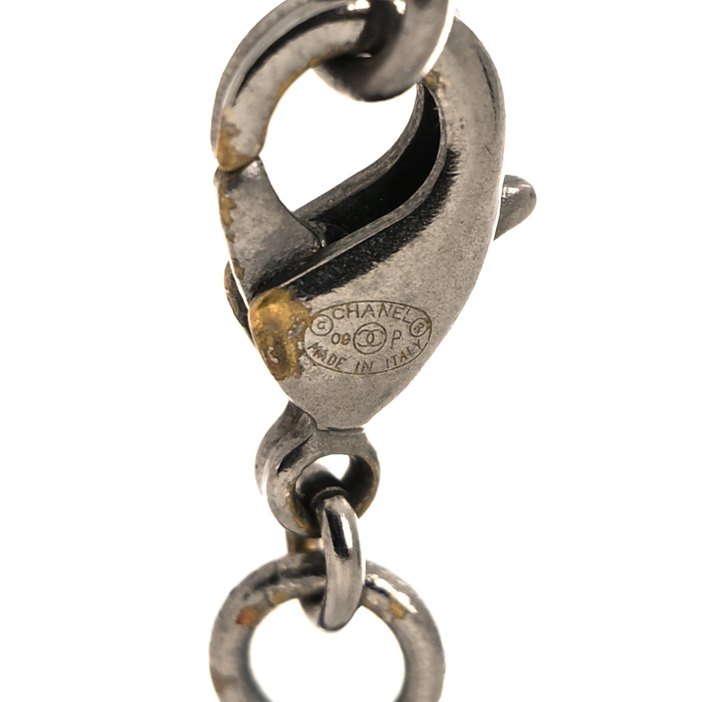 Ruthenium Enamel CC Necklace Black