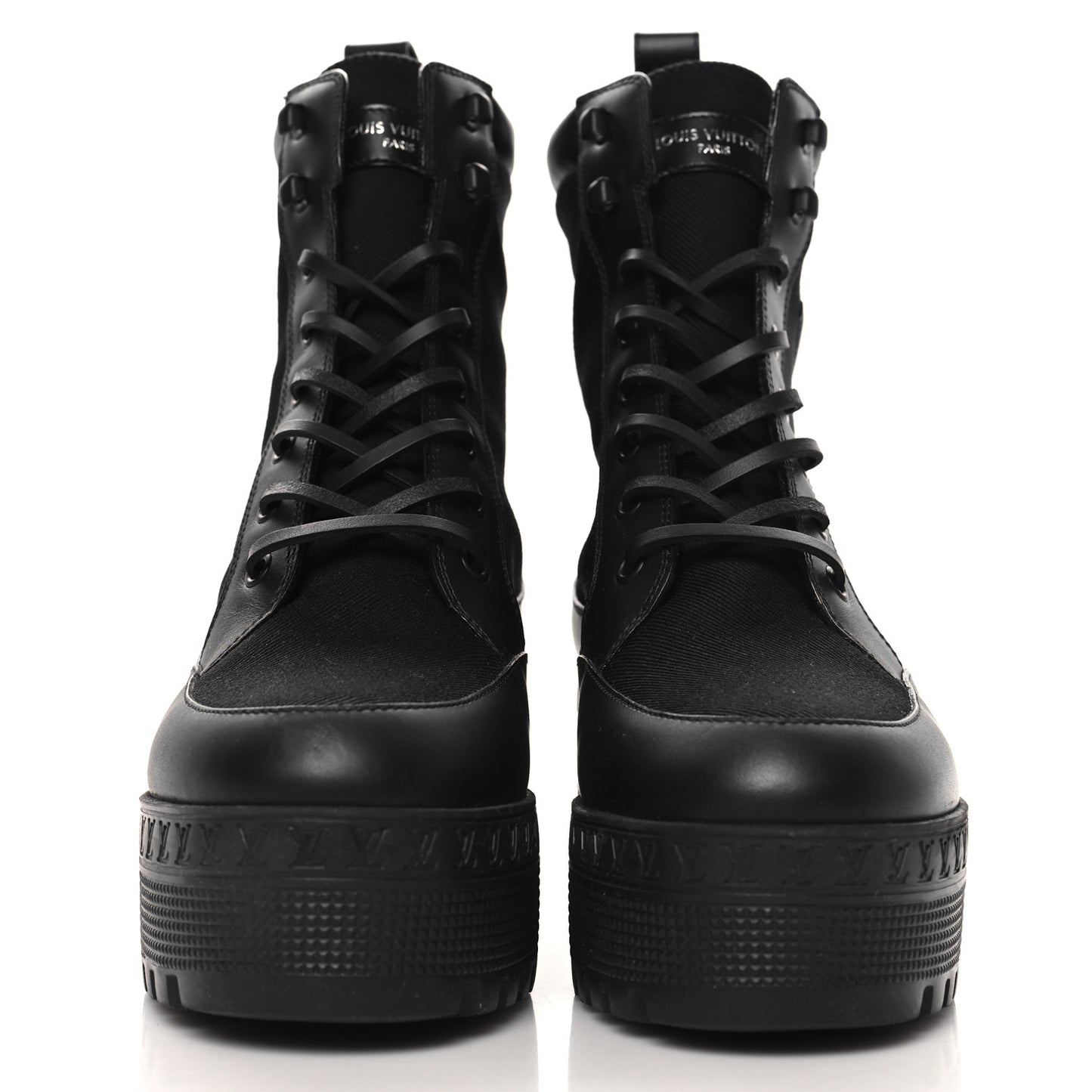Canvas Monogram Laureate Platform Desert Boots 37.5 Black