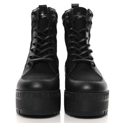 Louis Vuitton Canvas Monogram Laureate Platform Desert Boots 37.5 Black 3 of 9