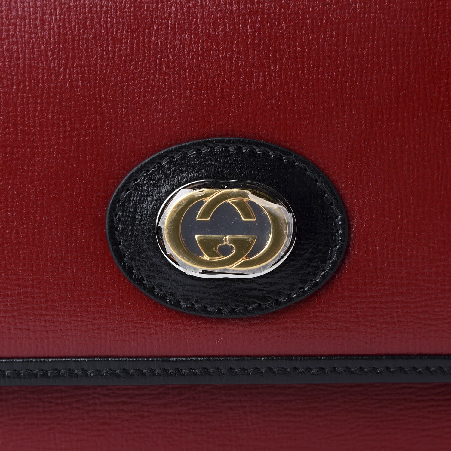 Gucci Azalea Calfskin Bi-Color Small Marina Chain Shoulder Bag New Cherry Red Black 10 of 10