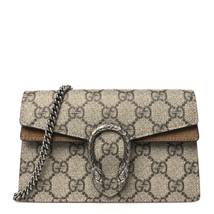 Gucci GG Supreme Monogram Super Mini Dionysus Shoulder Bag Taupe 1 of 9