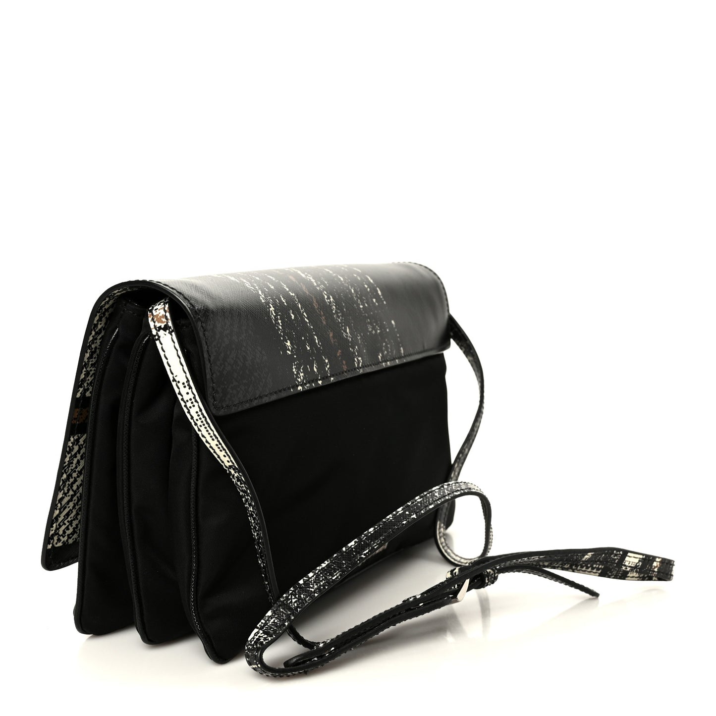 Tessuto Nylon Saffiano Tartan Print Crossbody Bag White Dis Tartan