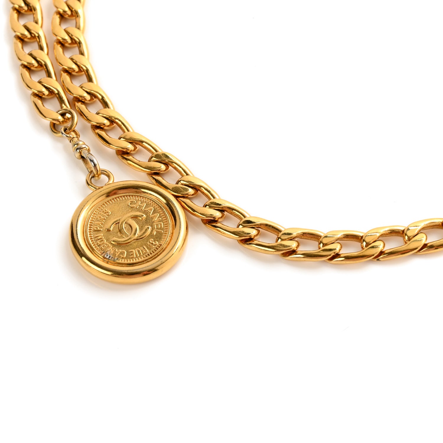 Chanel Metal Chain CC Medallion Belt Gold 4 of 4