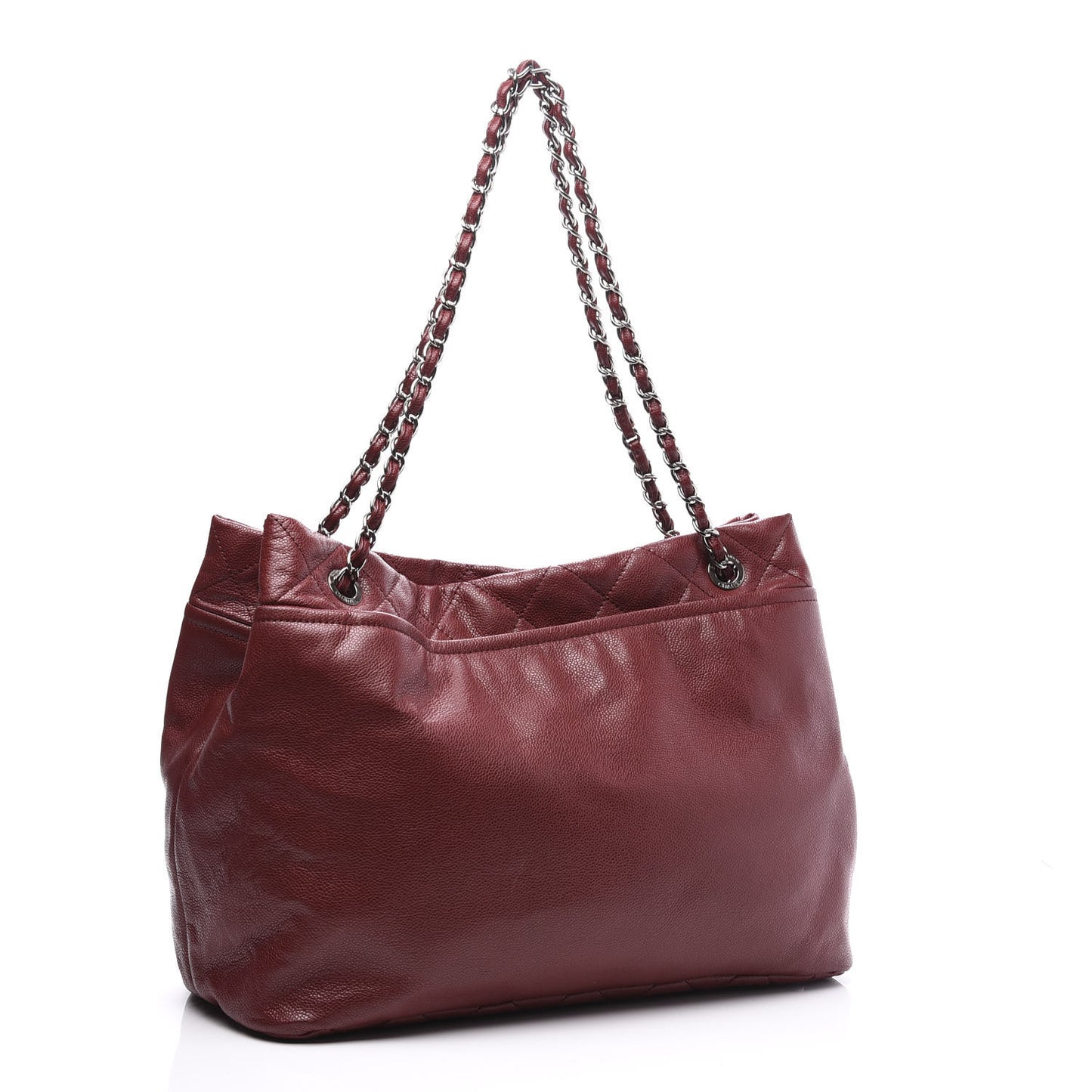 Caviar Quilted Large Timeless CC Soft Tote Dark Red