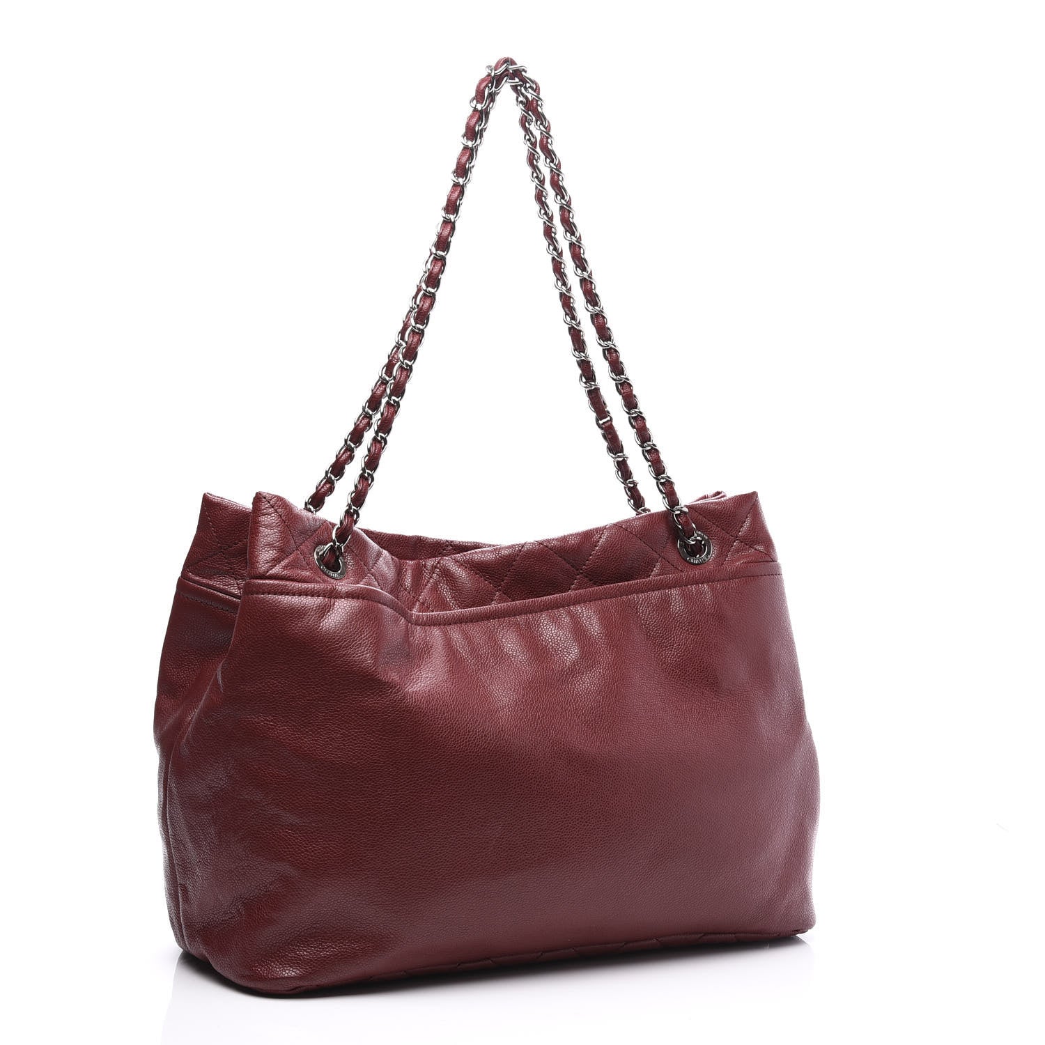 Chanel Caviar Quilted Large Timeless CC Soft Tote Dark Red 2 of 10