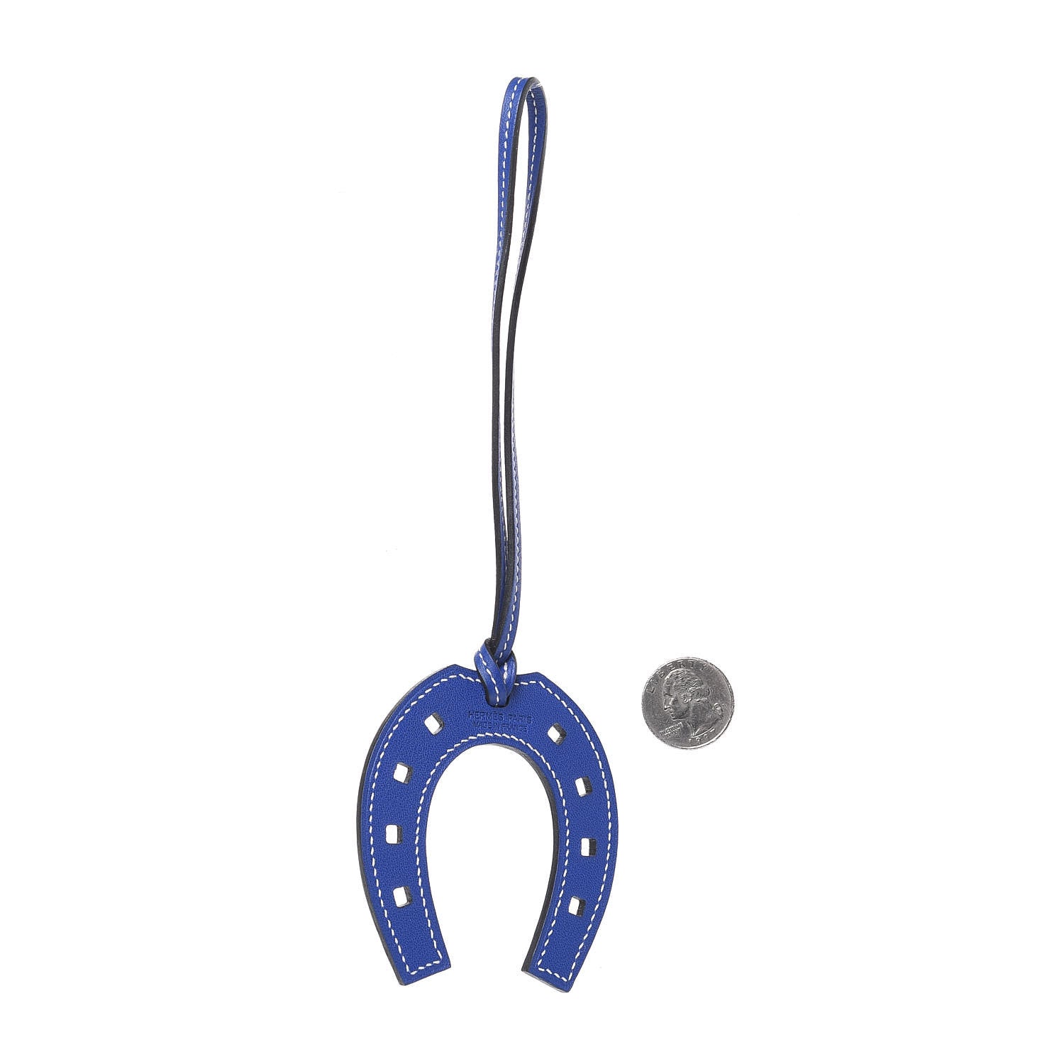 Hermes Swift Paddock Horseshoe Bag Charm Bleu Electrique 2 of 3