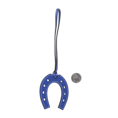 Hermes Swift Paddock Horseshoe Bag Charm Bleu Electrique 2 of 3
