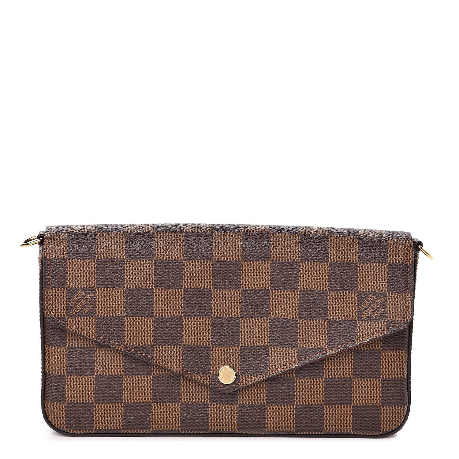 Louis Vuitton Damier Ebene Pochette Felicie Chain Wallet 1 of 10