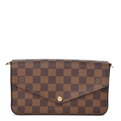 Louis Vuitton Damier Ebene Pochette Felicie Chain Wallet 1 of 10