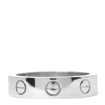 Cartier 18K White Gold Diamond 4mm LOVE Wedding Band Ring 46 3.75 3 of 5