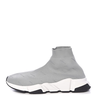Balenciaga Neoprene Knit Allover Logo Mens Speed Sneakers 41 Grey 1 of 9