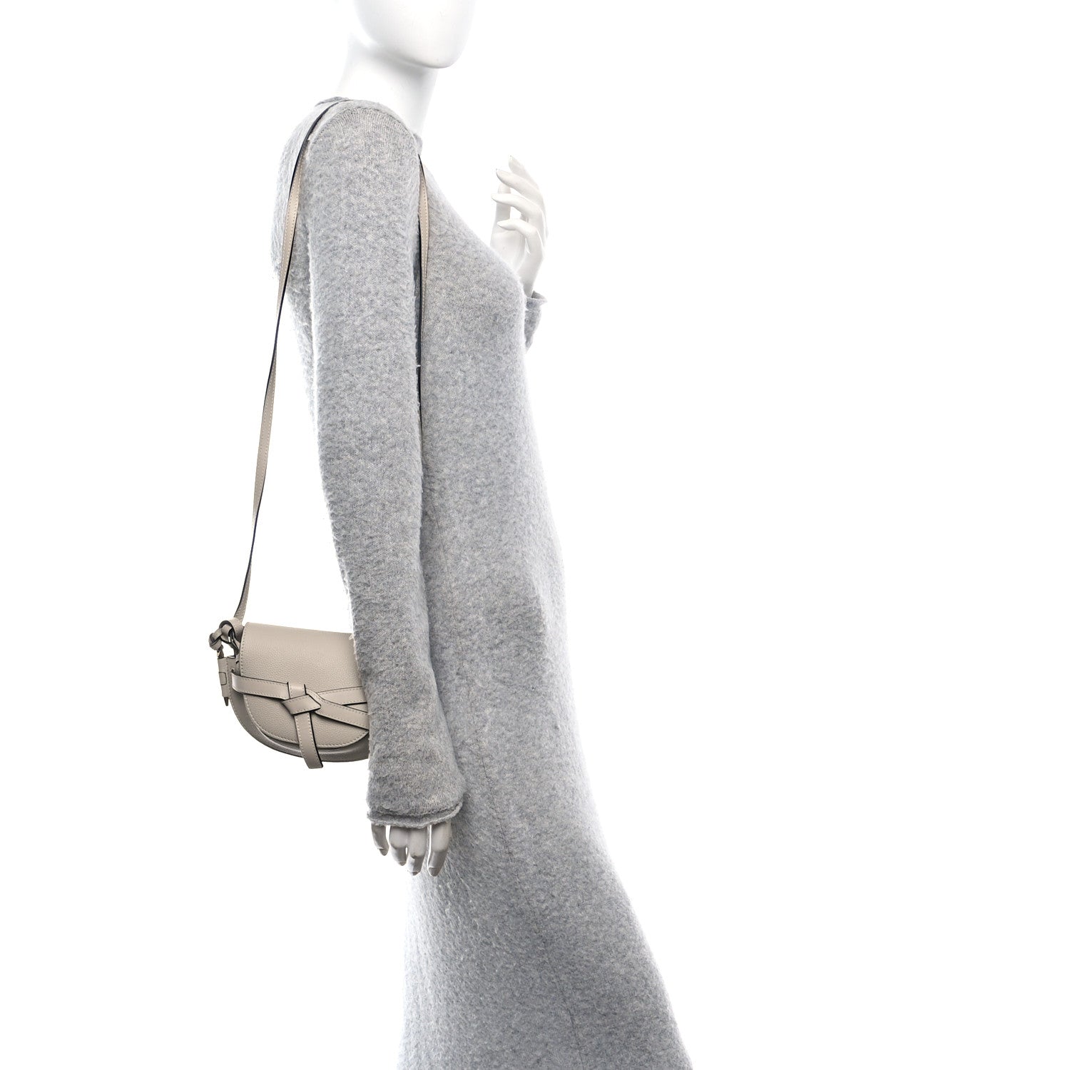 Loewe Grained Calfskin Mini Gate Crossbody Bag Light Oat 1768237