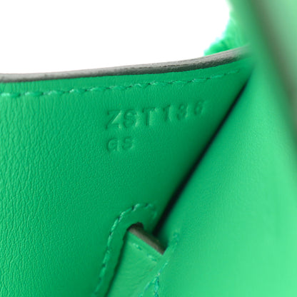Hermes Swift Twill H Fray Fray Birkin 35 Menthe Ecru 8 of 11