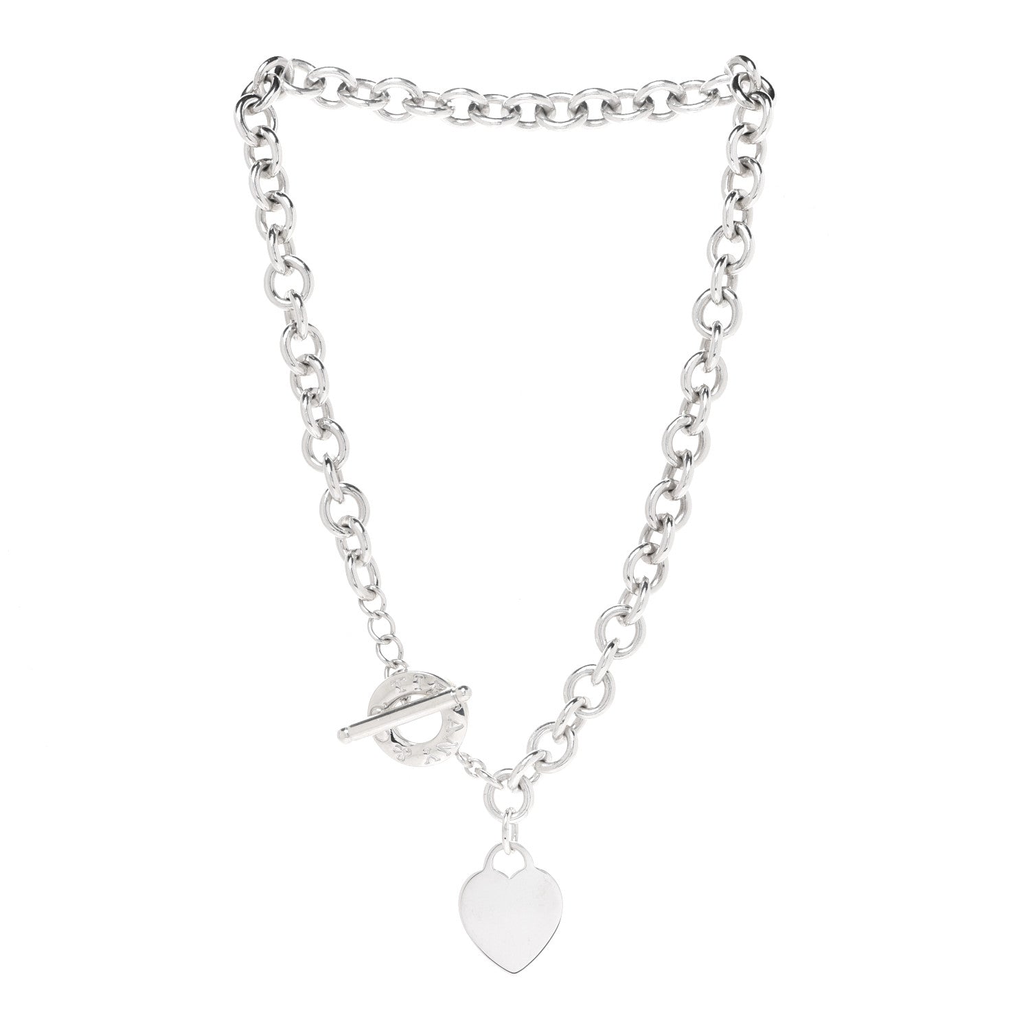 Tiffany Sterling Silver Heart Tag Toggle Necklace 6 of 6