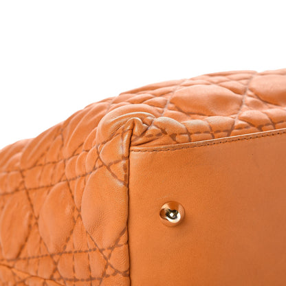 Christian Dior Lambskin Cannage Soft Lady Dior Shopping Tote Orange 16 of 20