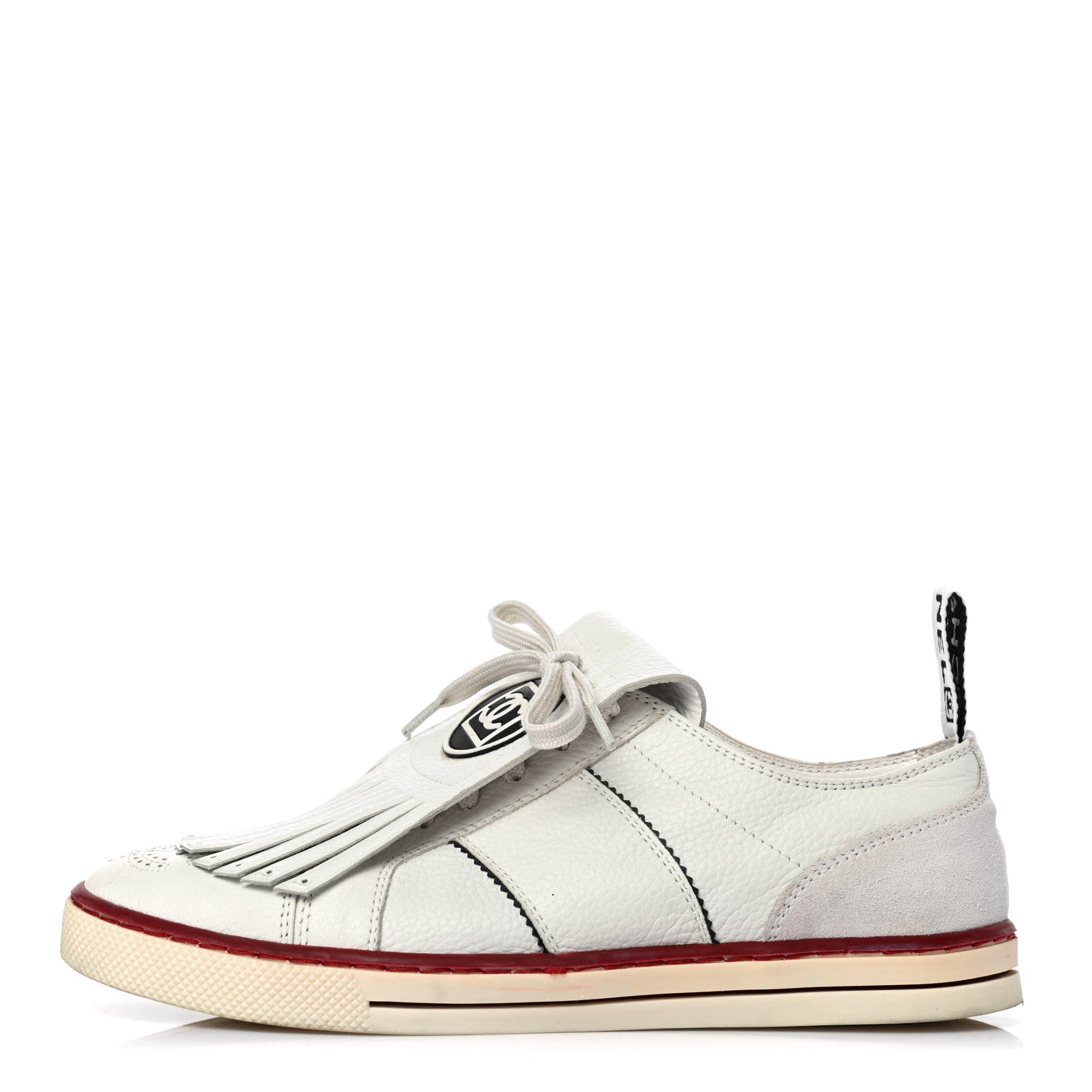 Chanel Calfskin Fringe Golf Tennis 37.5 White 1 of 14
