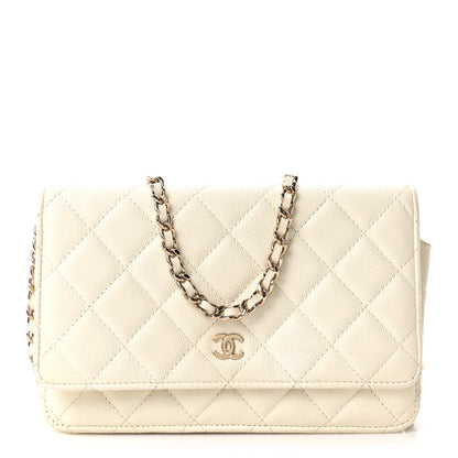 Chanel Caviar Quilted Wallet On Chain WOC White 1 of 10