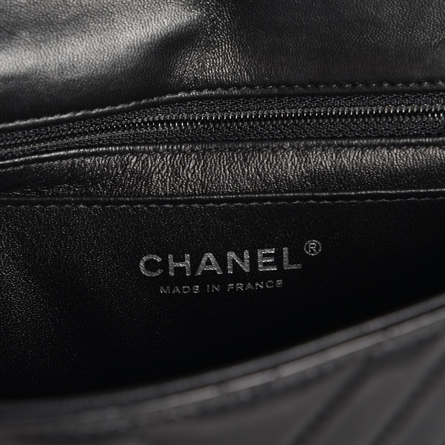 Chanel Lambskin Chevron Quilted Mini Rectangular Flap So Black 6 of 8