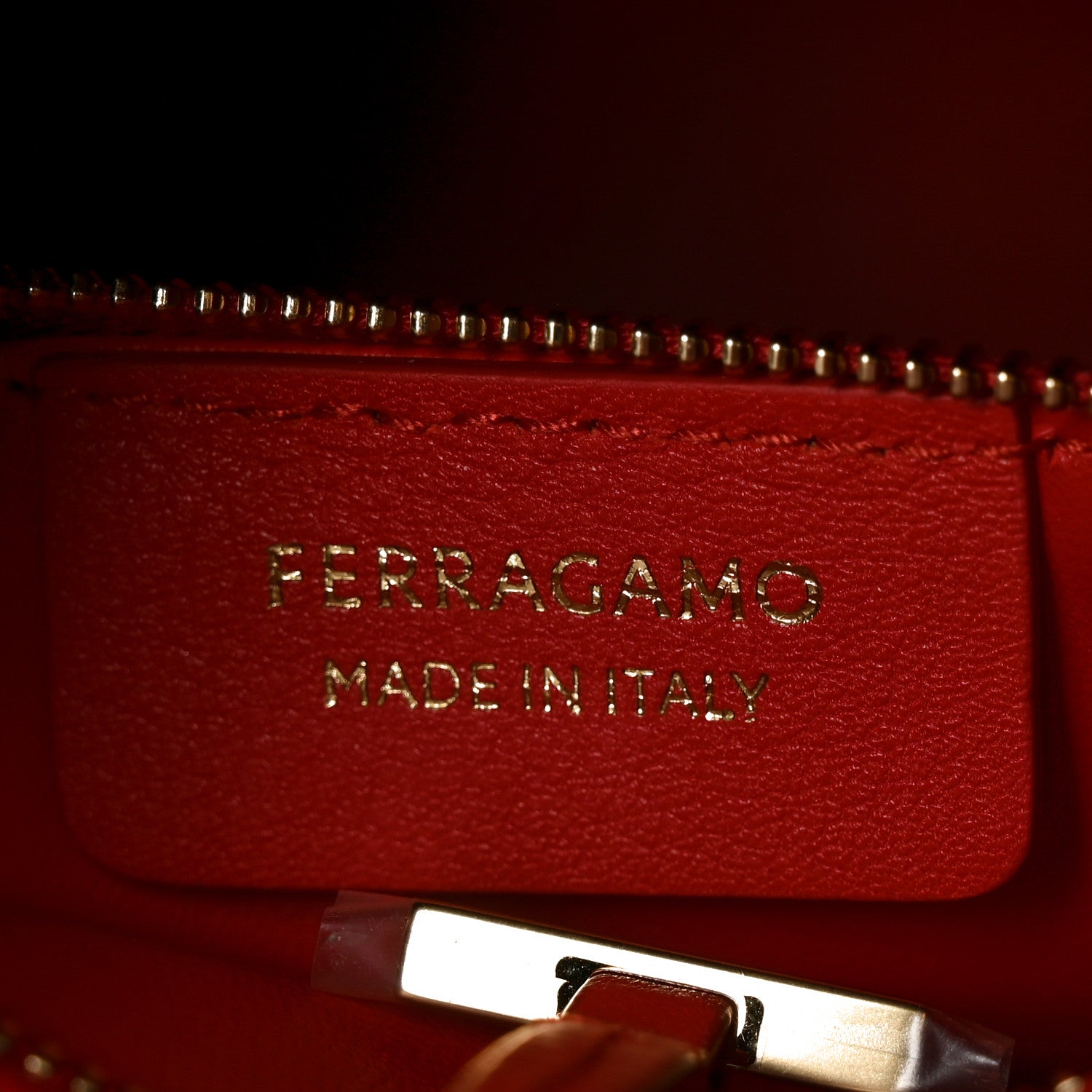 Salvatore Ferragamo Calfskin Small Hug Bag Black Flame Red 11 of 19