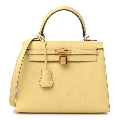 Hermes Epsom Kelly Sellier 25 Jaune Poussin 1 of 9