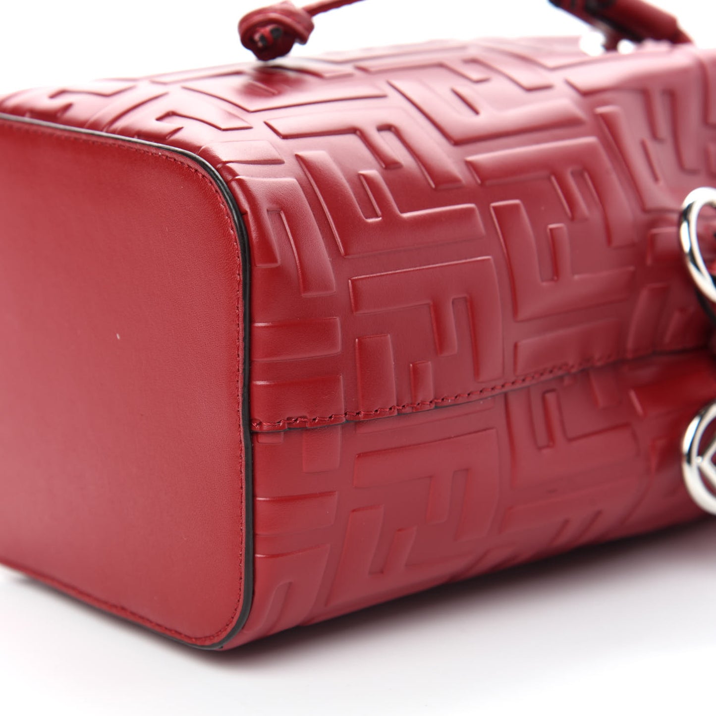 Vitello Liberty F is Fendi FF 1974 Embossed Mini Mon Tresor Bucket Bag Fragola