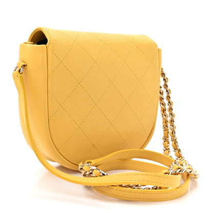 Chanel Goatskin Stitched Casual Trip Messenger Flap Yellow 3 of 11