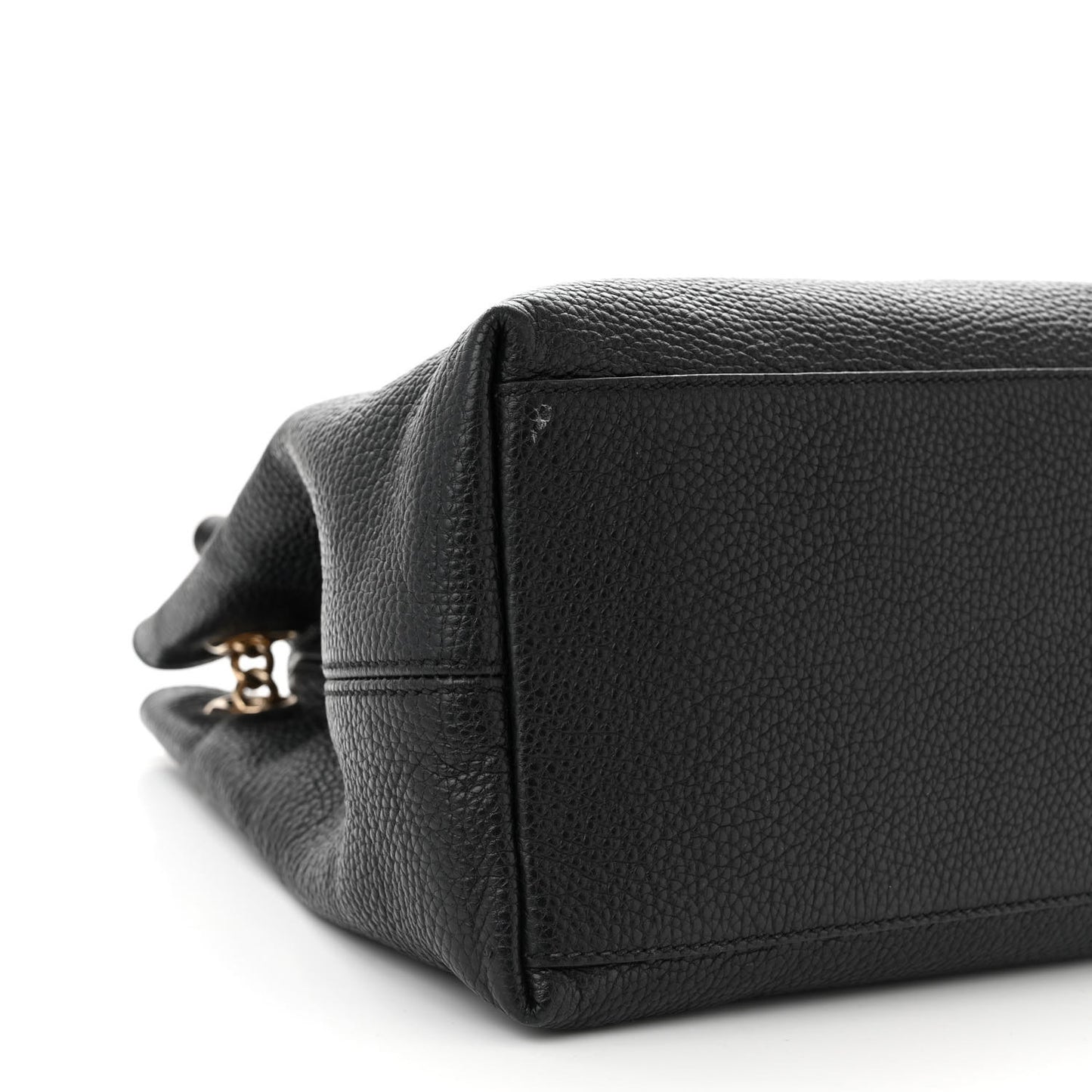 Pebbled Calfskin Medium Soho Chain Shoulder Bag Black