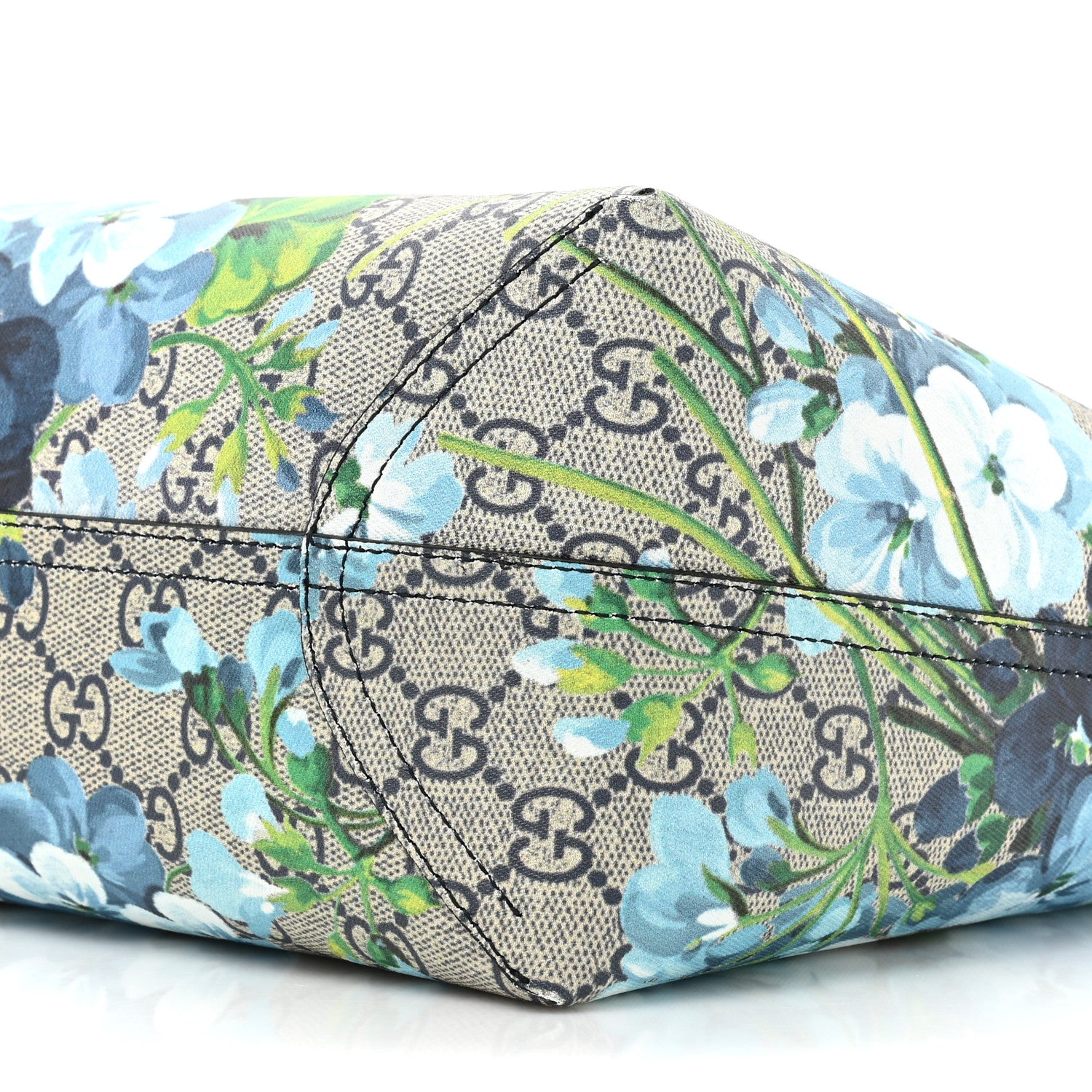 Gucci GG Supreme Monogram Blooms Medium Reversible Tote Beige Blue Navy 11 of 19