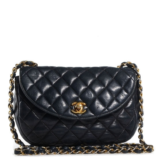 Lambskin Quilted Small Flap Black